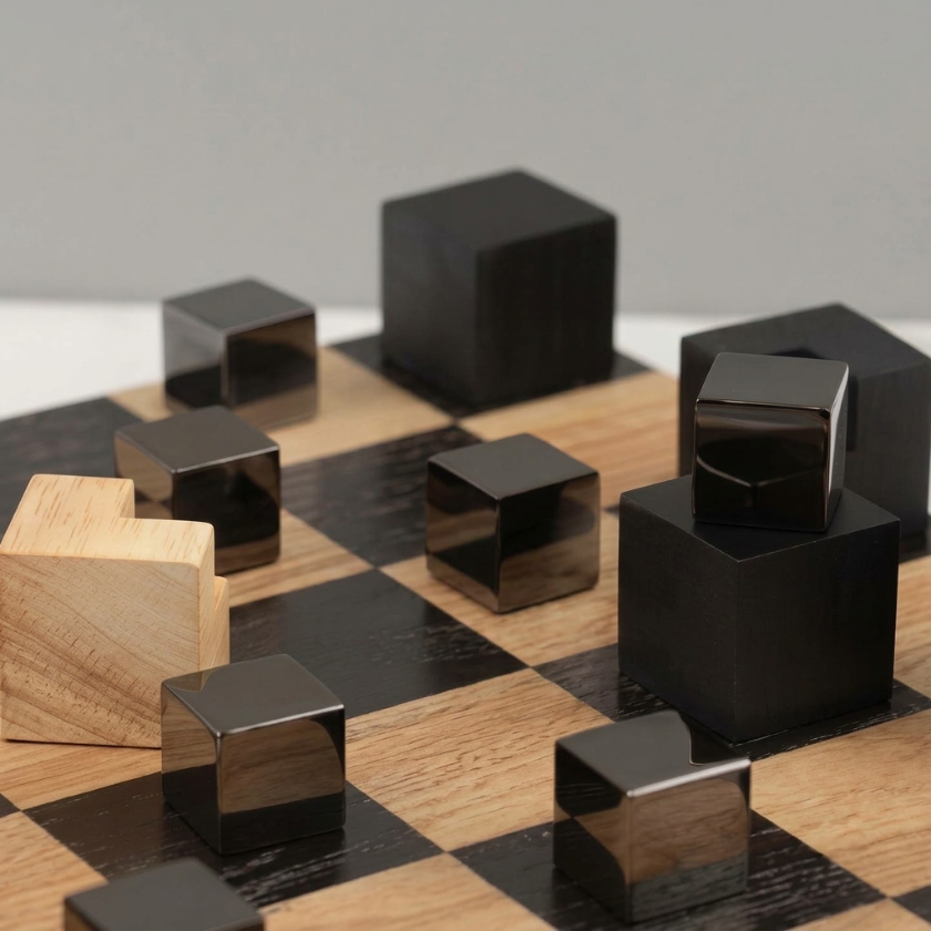 The Vector - Geometric Oak Chess Set
