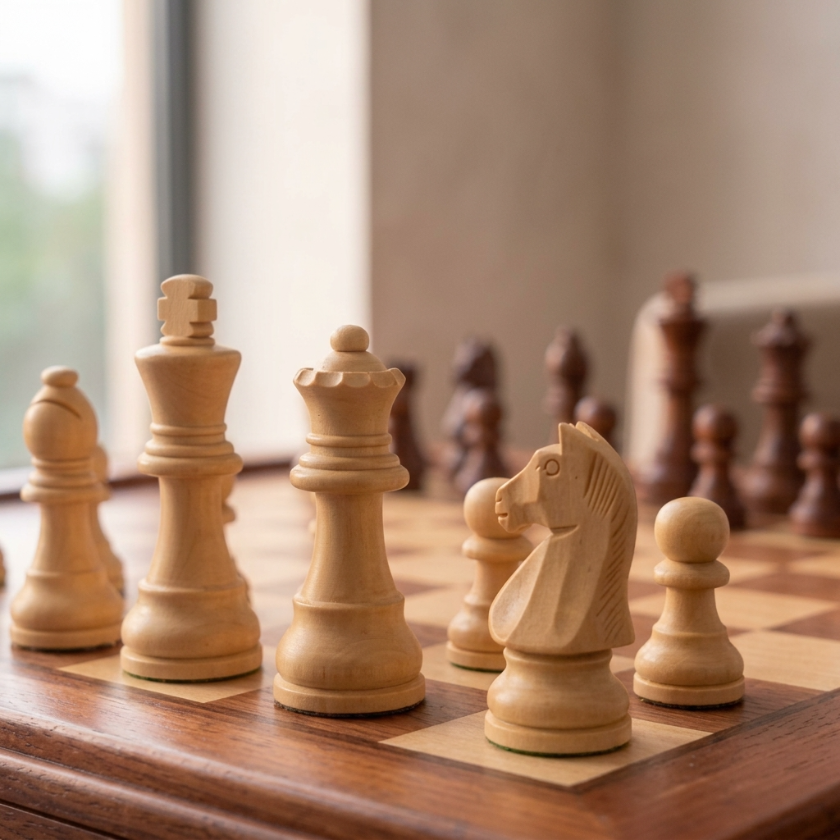 The Equinox - Magnetic Maple Chess Set with Storage Drawers
