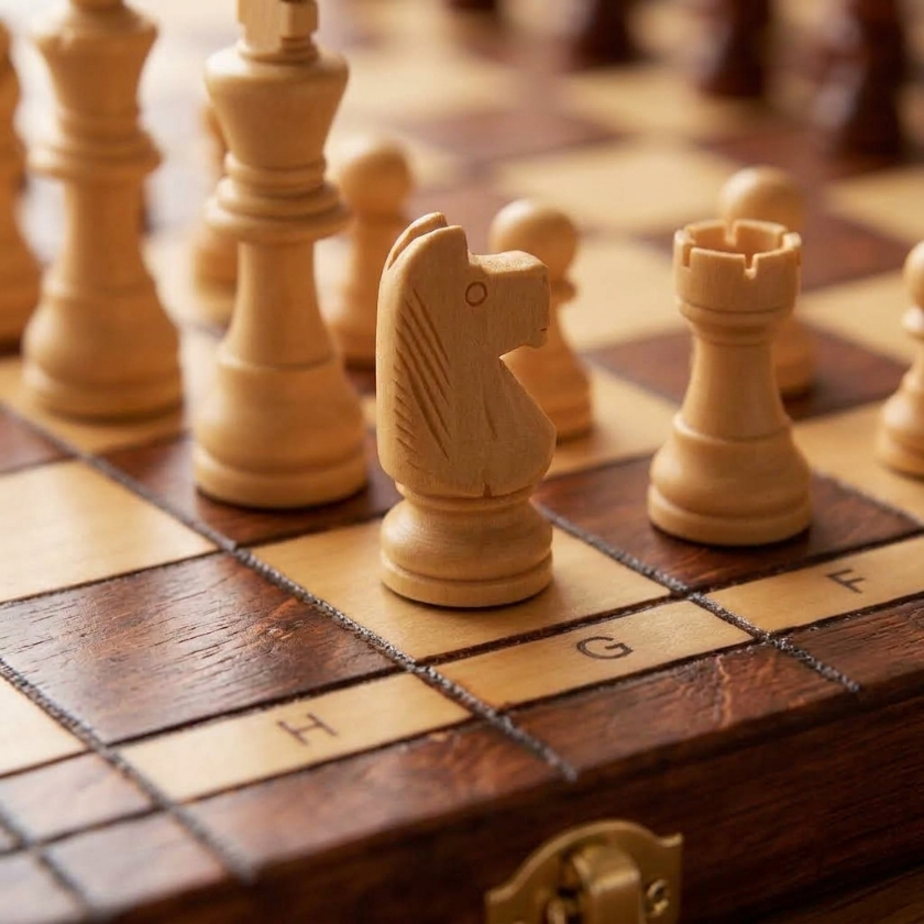 The Atlas - Folding Magnetic Walnut Chess Set