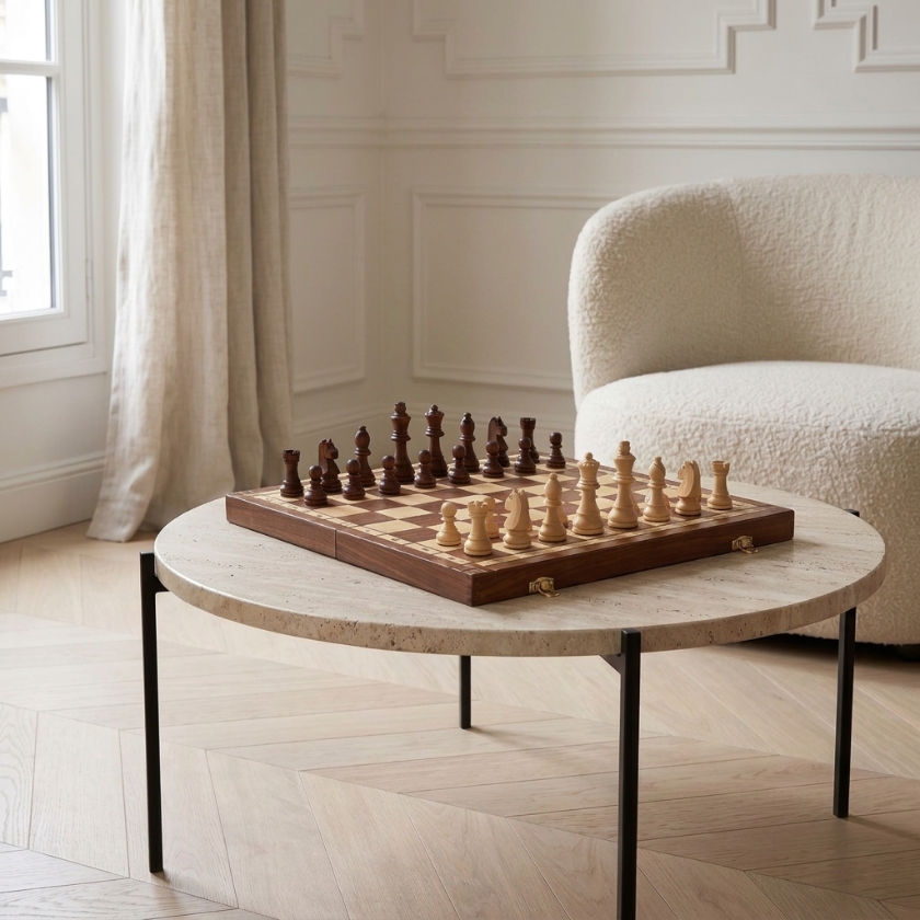 The Atlas - Folding Magnetic Walnut Chess Set