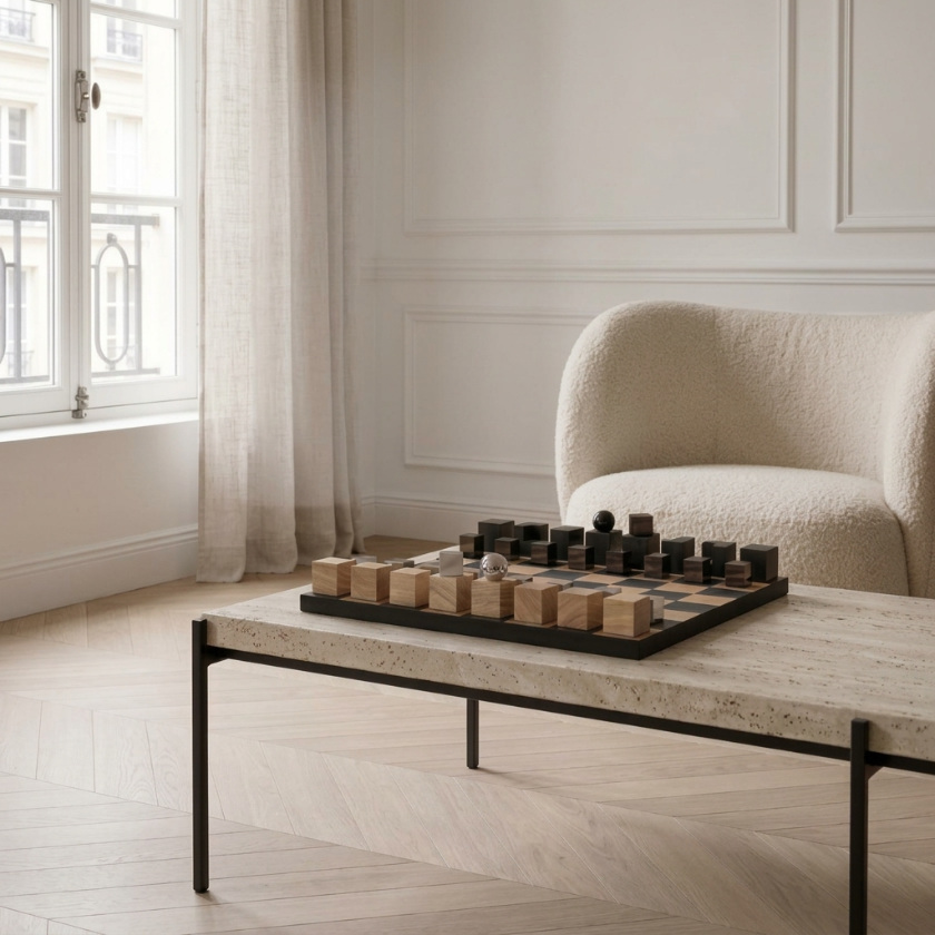 The Vector - Geometric Oak Chess Set