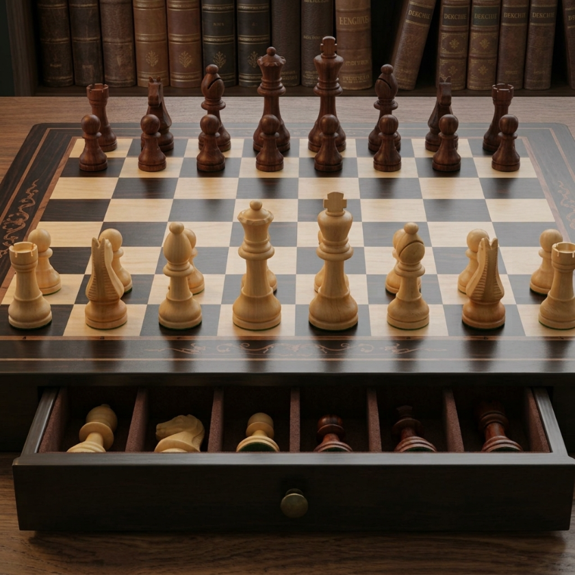 The Axis - Magnetic Walnut & Maple Chess Set