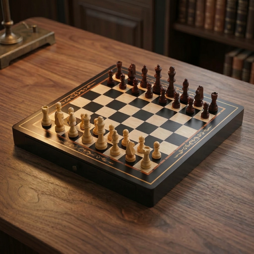 The Axis - Magnetic Walnut & Maple Chess Set