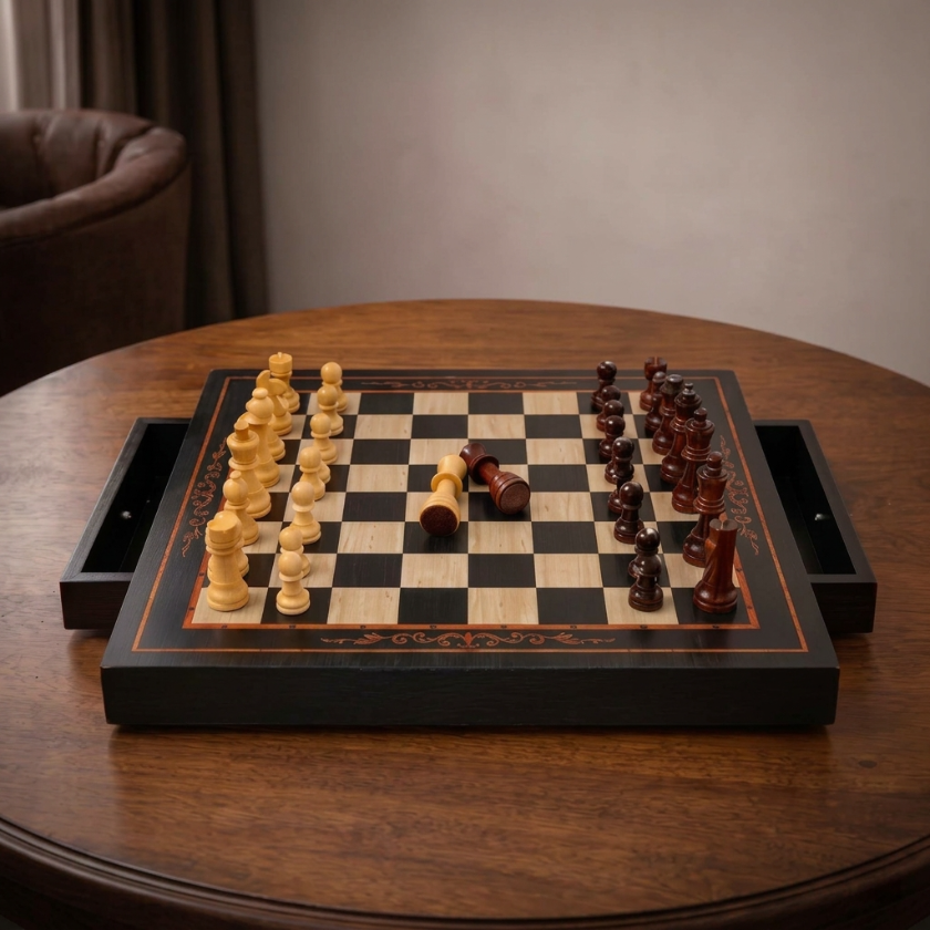 The Axis - Magnetic Walnut & Maple Chess Set