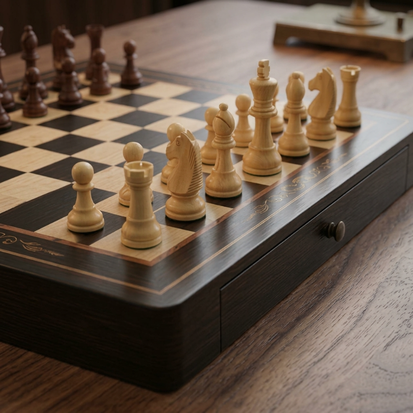 The Axis - Magnetic Walnut & Maple Chess Set