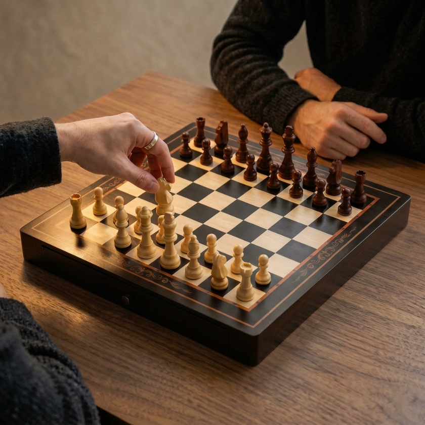 The Axis - Magnetic Walnut & Maple Chess Set