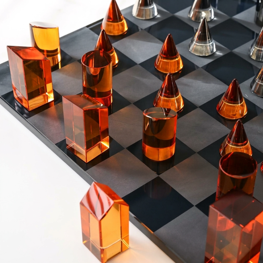 The Lumen - Geometric Crystal Chess Set