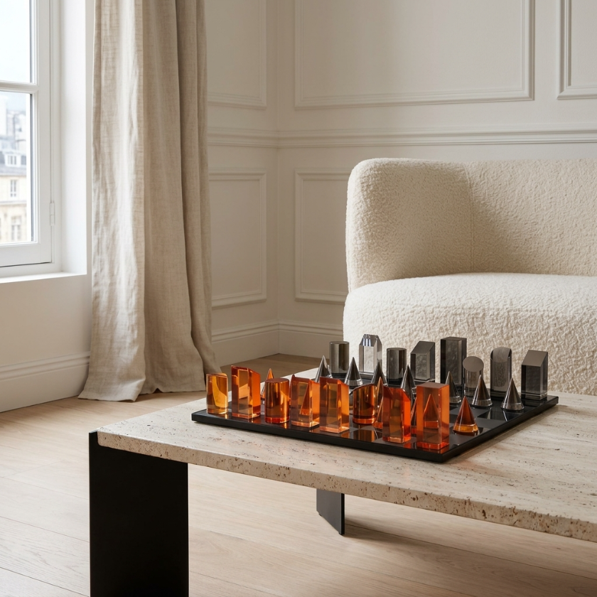 The Lumen - Geometric Crystal Chess Set