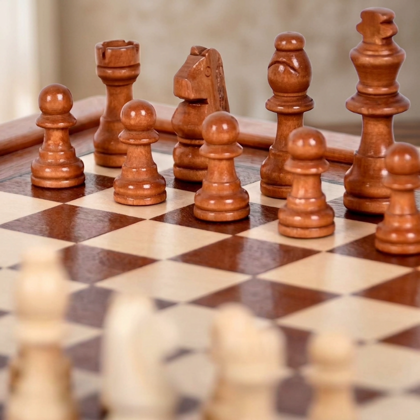 The Equinox - Magnetic Maple Chess Set with Storage Drawers